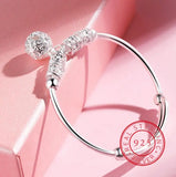 925 Silver Bells Bangles Adjustable Bracelets for Women