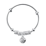 925 Silver Bells Bangles Adjustable Bracelets for Women