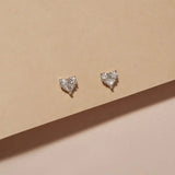 925 Silver Heart Charm Necklace with CZ Stones
