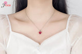 925 Silver Heart Zircon Gift Set for Women: Earrings, Necklace, Ring - 5 Colors