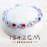 925 Silver Red Zircon Wedding Jewelry Set