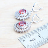 925 Silver Red Zircon Wedding Jewelry Set