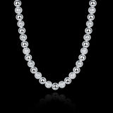 925 Silver 20in 8MM Bead Necklace Wedding Christmas