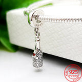 925 Silver Pink Enamel Cake Pendant Heart Charm Bracelet DIY Women's Gift