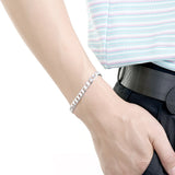 925 Silver 6MM Chain Bracelet Necklace Set for Wedding Party