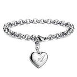 Sterling Silver 26 Letteres Chain Bracelet Wedding Jewelry