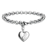 Sterling Silver 26 Letteres Chain Bracelet Wedding Jewelry