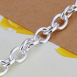 925 Sterling Silver Round Pendant Bracelet for Wedding Party