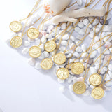 Zodiac Round Pattern Silver Pendant Necklace for Women