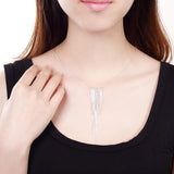 925 Silver Jewelry Set Tassel Necklace Earrings Party Wedding