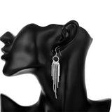 925 Silver Jewelry Set Tassel Necklace Earrings Party Wedding