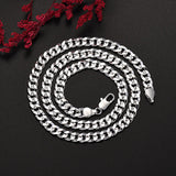 925 Silver Charm 7MM Chain Necklace For Women Wedding Jewelry