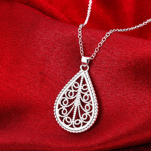 925 Silver Water Drop Pendant Set