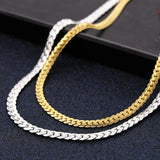 925 Silver 18K 5MM Chain Bracelets Necklace Wedding Jewelry Sets