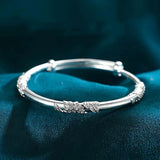 925 Silver Blooming Flowers Bracelets Bangle Women Wedding Jewelry Adjustable