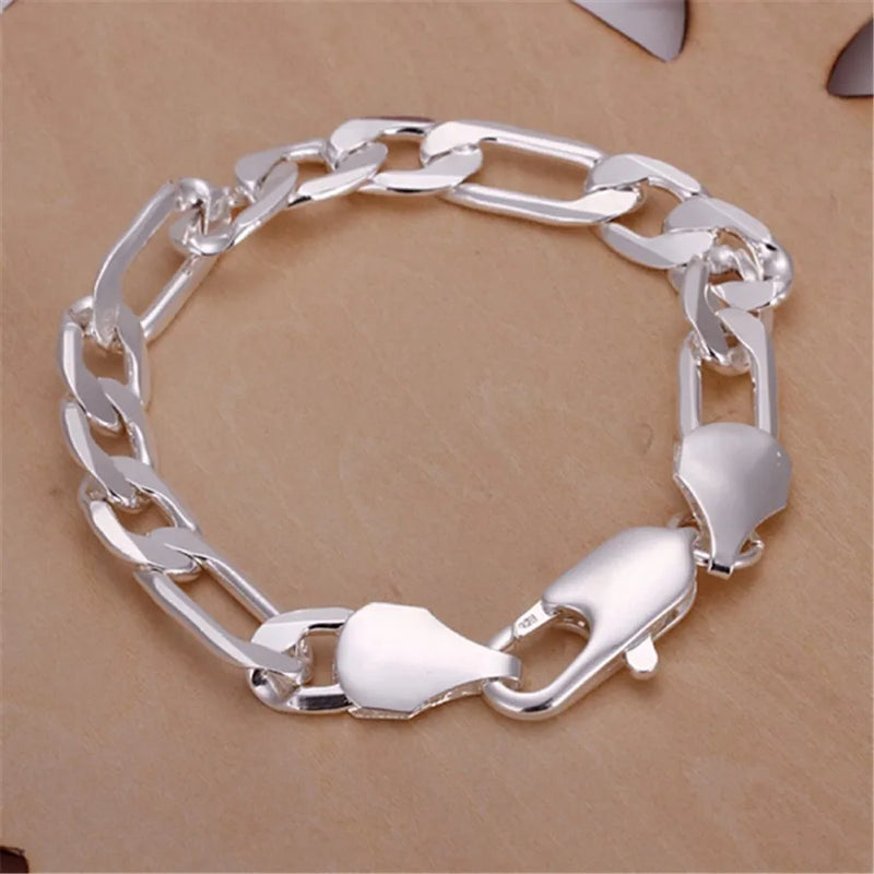 925 Sterling Silver Geometry Bracelet Set for Women