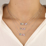 925 Silver Colorful CZ MAMA LOVE DREAM Necklace
