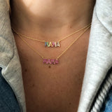 925 Silver Colorful CZ MAMA LOVE DREAM Necklace