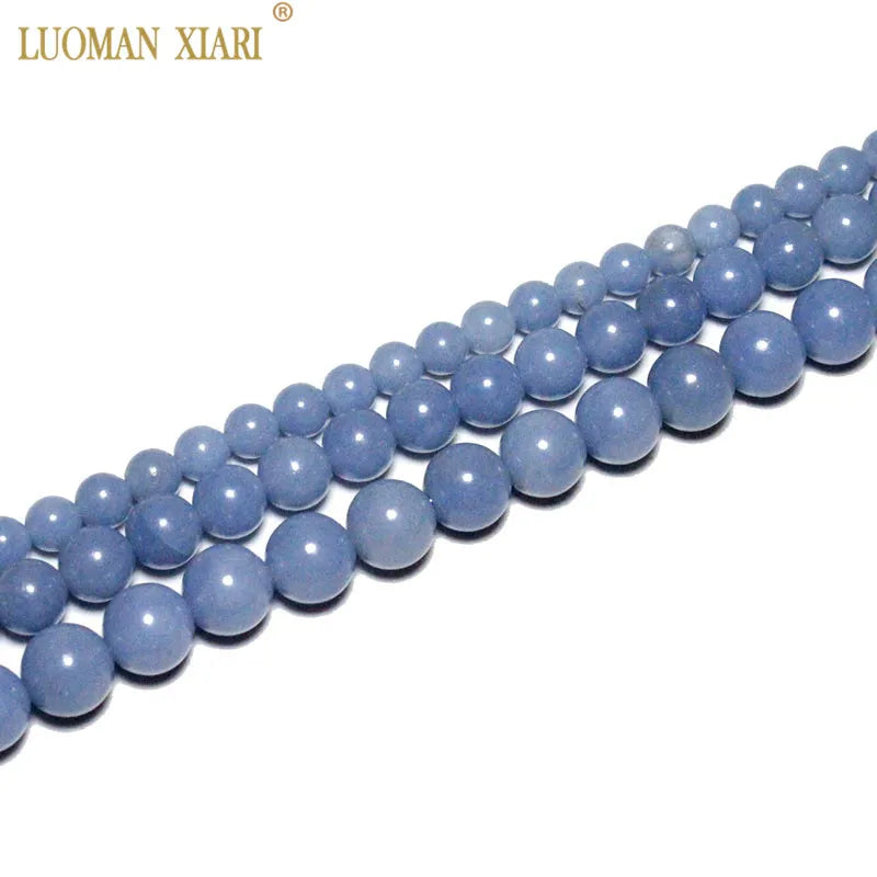 Angelite Round Stone Beads 6/8/10mm Strand