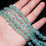 AAA+ Round Green Fluorite Stone Beads 6/8 mm Strand 15''