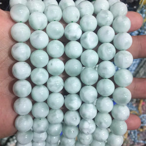 100% Green Dominica Larimar Round Stone Beads 6/8/10/12mm