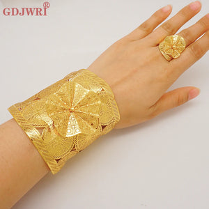 African Unique Chain Bangle & Ring Nigerian Wedding Jewelry