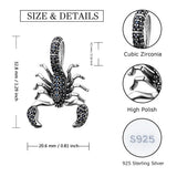 Animal Scorpion Pendant 925 Silver Beads European Bracelet Jewelry