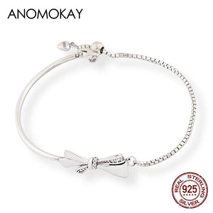 925 Sterling Silver Flower Chain Link Bracelet Adjustable Bangle for Women