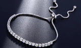 Charm Bracelet Women 925 Silver CZ Beads Tennis Bracelet Adjustable
