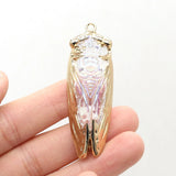 Colorful Crystal Cicada Pendants for Jewelry Making