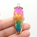 Colorful Crystal Cicada Pendants for Jewelry Making