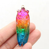 Colorful Crystal Cicada Pendants for Jewelry Making