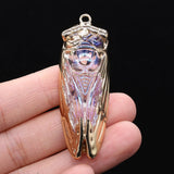 Colorful Crystal Cicada Pendants for Jewelry Making
