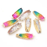 Colorful Crystal Cicada Pendants for Jewelry Making