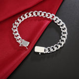 Sterling Silver 10MM Chain Bracelet for Men Women
