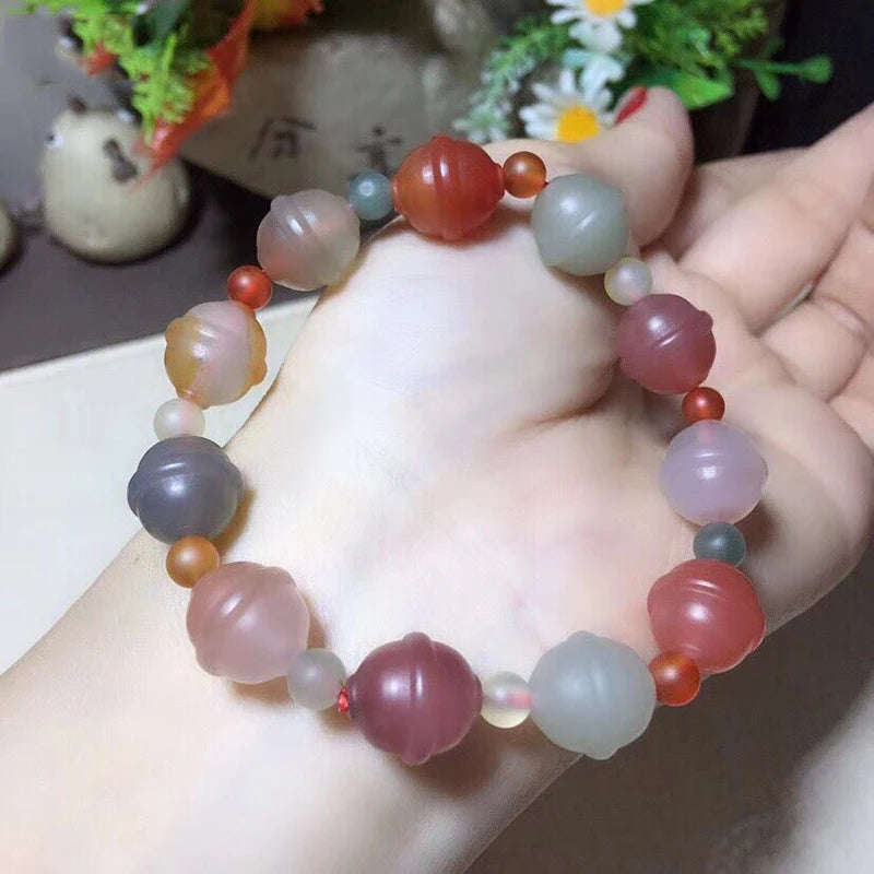 Natural Crystal Bell Beads Bracelets Lucky for Women Men
