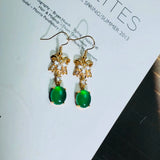 Emerald Agate Chalcedony 925 Sterling Silver Earrings