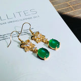 Emerald Agate Chalcedony 925 Sterling Silver Earrings