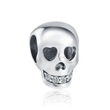 Europe s925 Silver Halloween Skull Pendant Charms Fit Bracelet DIY Accessories