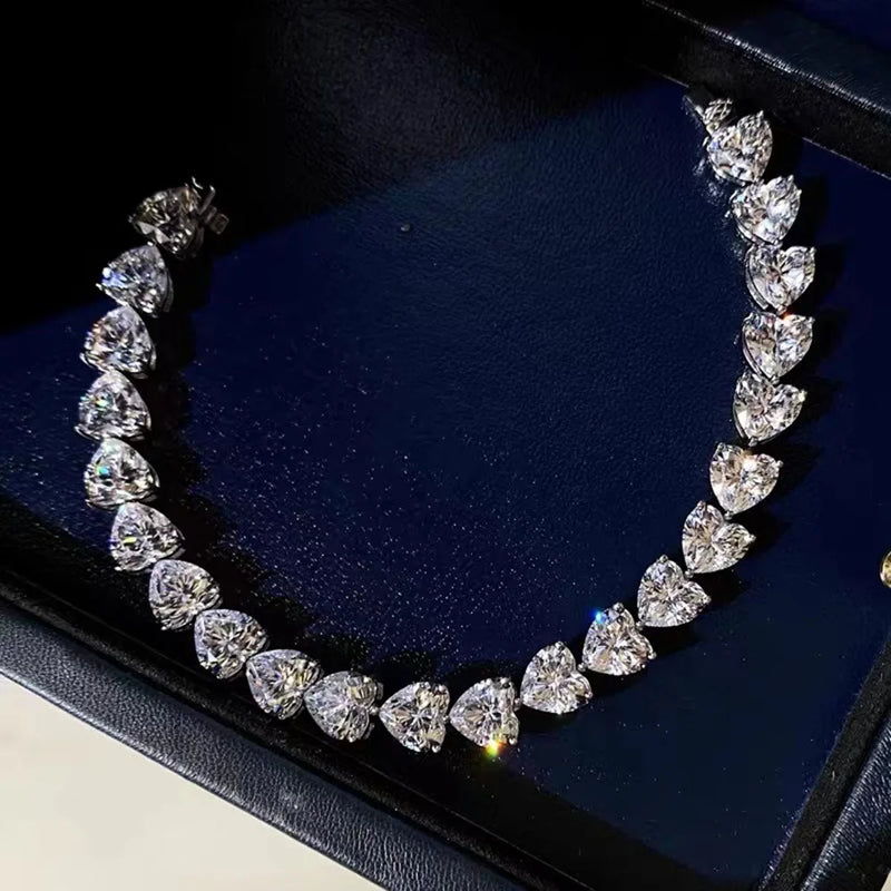 Fairy Platinum Crystal Love Bracelet Sterling Silver Jewelry