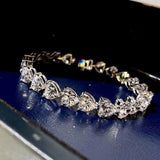Fairy Platinum Crystal Love Bracelet S925 Sterling Silver Jewelry