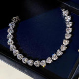 Fairy Platinum Crystal Love Bracelet S925 Sterling Silver Jewelry