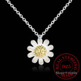 925 Silver Daisy Pendant Necklace Women Silver Jewelry Gift Grandma