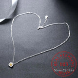 925 Silver Daisy Pendant Necklace Women Silver Jewelry Gift Grandma