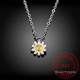 925 Silver Daisy Pendant Necklace Women Silver Jewelry Gift Grandma