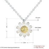 925 Silver Daisy Pendant Necklace Women Silver Jewelry Gift Grandma