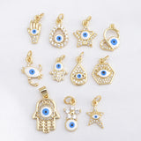 Fatima Hand Necklace Pendant Devil Eye Resin Eyes Pendant Charm