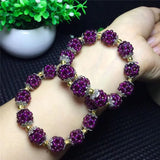 Garnet Purple Yawu Bracelet Natural Stone 11mm Bead Tibetan Silver