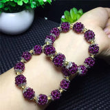 Garnet Purple Yawu Bracelet Natural Stone 11mm Bead Tibetan Silver