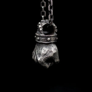 Fist Hammering Gesture Pendant Necklace